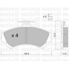 22-0216-1 METELLI Комплект тормозных колодок, дисковый тормоз