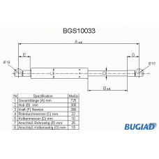 BGS10033 BUGIAD Газовая пружина, капот