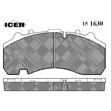151630 ICER Комплект тормозных колодок, дисковый тормоз