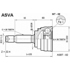 MT-09 ASVA Шарнирный комплект, приводной вал