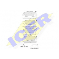 181957-203 ICER Комплект тормозных колодок, дисковый тормоз