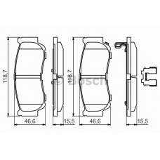 0 986 494 628 BOSCH Комплект тормозных колодок, дисковый тормоз