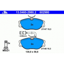 13.0460-2980.2 ATE Комплект тормозных колодок, дисковый тормоз
