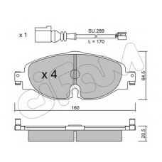 822-950-0K CIFAM Комплект тормозных колодок, дисковый тормоз