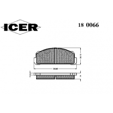 180066 ICER Комплект тормозных колодок, дисковый тормоз