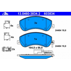 13.0460-3834.2 ATE Комплект тормозных колодок, дисковый тормоз
