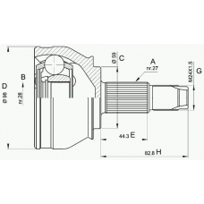 CVJ5295.10 OPEN PARTS Шарнирный комплект, приводной вал