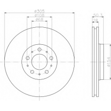 8DD 355 107-071 HELLA Тормозной диск