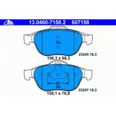 13.0460-7158.2 ATE Комплект тормозных колодок, дисковый тормоз