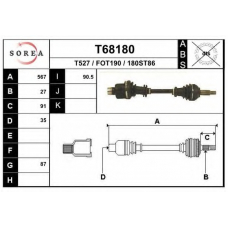 T68180 EAI Приводной вал