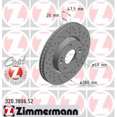 320.3806.52 ZIMMERMANN Тормозной диск