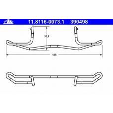 11.8116-0073.1 ATE Пружина, тормозной суппорт