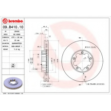 09.B410.10 BREMBO Тормозной диск