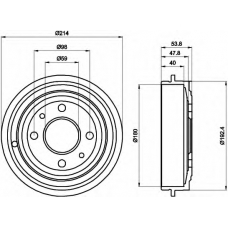 8DT 355 300-081 HELLA Тормозной барабан