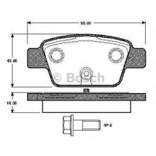 0 986 TB2 837 BOSCH Комплект тормозных колодок, дисковый тормоз