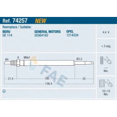 74257 FAE Свеча накаливания