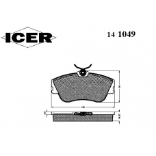 141049 ICER Комплект тормозных колодок, дисковый тормоз