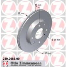 280.2085.00 ZIMMERMANN Тормозной диск