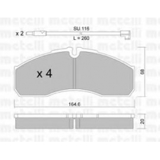 22-0578-3K METELLI Комплект тормозных колодок, дисковый тормоз