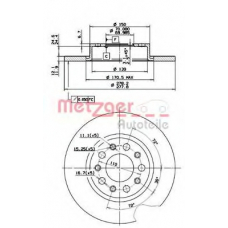 14874 V METZGER Тормозной диск