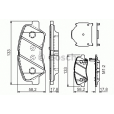 0 986 TB3 160 BOSCH Комплект тормозных колодок, дисковый тормоз