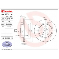 08.B601.11 BREMBO Тормозной диск