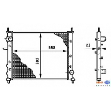 8MK 376 708-501 HELLA Радиатор, охлаждение двигателя