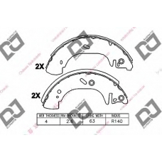 BS1296 DJ PARTS Комплект тормозных колодок