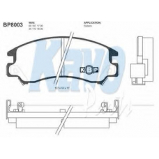 BP-8003 KAVO PARTS Комплект тормозных колодок, дисковый тормоз