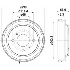 8DT 355 302-531 HELLA Тормозной барабан