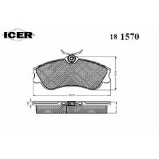 181570 ICER Комплект тормозных колодок, дисковый тормоз