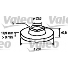 186843 VALEO Тормозной диск