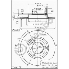 08.3962.10 BREMBO Тормозной диск