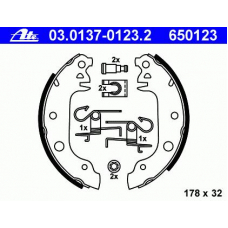 03.0137-0123.2 ATE Комплект тормозных колодок