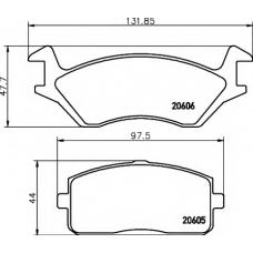 8DB 355 007-231 HELLA Комплект тормозных колодок, дисковый тормоз