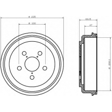 8DT 355 302-071 HELLA Тормозной барабан