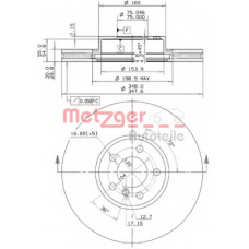 25099 V METZGER Тормозной диск