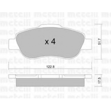 22-0638-0 METELLI Комплект тормозных колодок, дисковый тормоз