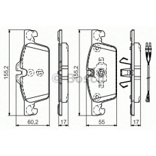 0 986 TB3 161 BOSCH Комплект тормозных колодок, дисковый тормоз