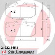 21922.145.1 ZIMMERMANN Комплект тормозных колодок, дисковый тормоз