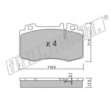 579.0 fri.tech. Комплект тормозных колодок, дисковый тормоз