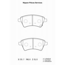 S360I31 NPS Комплект тормозных колодок, дисковый тормоз