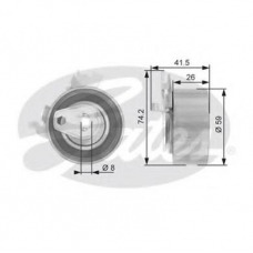 T43040 GATES Натяжной ролик, ремень грм