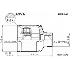MZIP-503 ASVA Шарнирный комплект, приводной вал