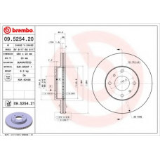 09.5254.21 BREMBO Тормозной диск