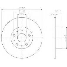 8DD 355 106-381 HELLA Тормозной диск