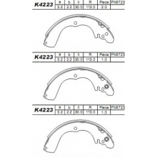 K4223 ASIMCO Комплект тормозных колодок