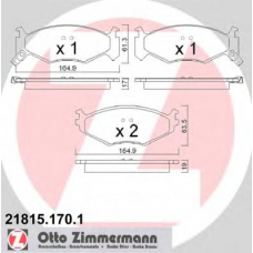 21815.170.1 ZIMMERMANN Комплект тормозных колодок, дисковый тормоз