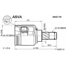 NSID-TN ASVA Шарнирный комплект, приводной вал