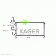 31-0404 KAGER Радиатор, охлаждение двигателя